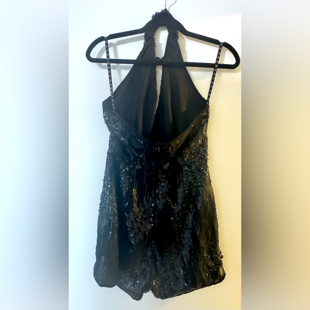 Black Sequin Romper - image 2
